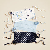 Three-pack nonmedical tie-back face masks