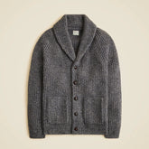 Rugged merino wool-blend cardigan sweater