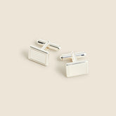 Sterling silver rectangle cuff links