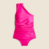 Ruched one-shoulder one-piece