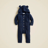 Limited-edition baby cashmere cable-knit bear one-piece