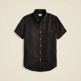 Short-sleeve Baird McNutt garment-dyed Irish linen shirt