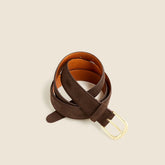Italian suede and leather round-buckle dress belt