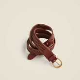 Woven elasticated Italian leather belt