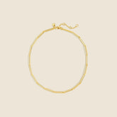Dainty gold-plated paper-clip collar necklace