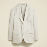Big-fit unstructured suit jacket in linen twill glen plaid