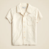 Kids' camp-collar shirt in terry jacquard