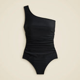 Sleek ruched one-shoulder one-piece swimsuit