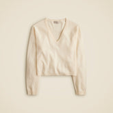 Cashmere relaxed cropped V-neck sweater