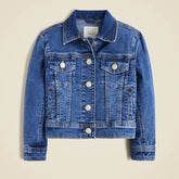 Girls' cropped denim trucker jacket