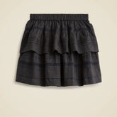 Girls' eyelet tiered skirt in cotton voile