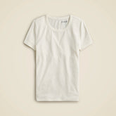 Stretch linen-blend crewneck T-shirt