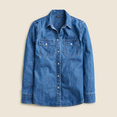 Wren slim western chambray shirt in Villere wash