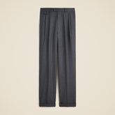Relaxed-fit single-pleat trouser in Italian wool flannel