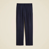 Relaxed-fit double-pleated trouser in Italian wool cavalry twill