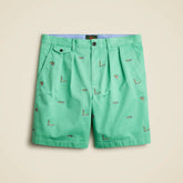 BEAMS PLUS X J.Crew 8.5'' pleated chino short with surfer embroidery