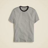 Sueded cotton T-shirt in stripe