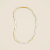 Round cubic zirconia bezel-set tennis necklace