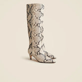 New Stevie knee-high pull-on boots in snake-embossed Italian leather