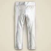 Girls' metallic faux-leather leggings