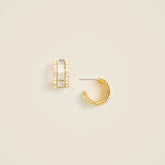 Baguette cubic zirconia hoop earrings