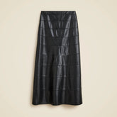 Seamed circle skirt in faux leather