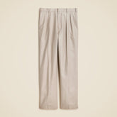 Relaxed-fit double-pleated trouser in linen-cotton blend