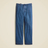 Relaxed-fit pleated suit pant in Japanese denim