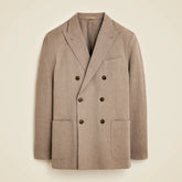 Ludlow Slim-fit double-breasted suit jacket in Irish cotton-linen blend