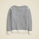 Midweight cashmere boatneck sweater in stripe