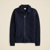 Cotton milano-stitch coach's sweater-jacket