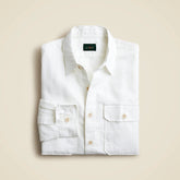 Linen-cotton blend twill workshirt
