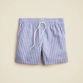 6" swim trunk in cotton-nylon blend oxford