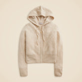 Brushed cashmere zip-up sweatshirt