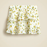 Girls' tiered ruffle skirt in blurry rose print