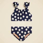 Girls' puff-sleeve two-piece swimsuit