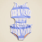 Girls' side-cutout one-piece swimsuit