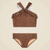 Girls' ruffle halter-neck two-piece swimsuit