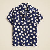 Kids' short-sleeve camp shirt in linen-cotton blend