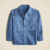 Kids' garment-dyed denim shirt