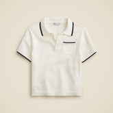 Kids' short-sleeve tipped sweater-polo in cotton