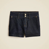 Stacked-button denim short