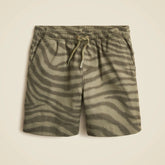 Boys' pull-on short in zebra-print stretch chino