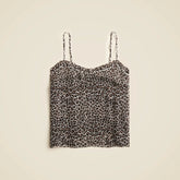 Ruffle-trim camisole in crinkle cupro