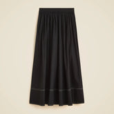 Contrast-stitch midi skirt in cotton poplin
