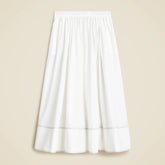 Petite contrast-stitch midi skirt in cotton poplin