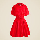 Tall Elena mini shirt-dress in cotton poplin