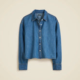 Étienne cropped button-up shirt in chambray