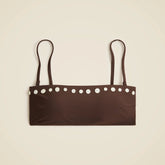 Button-trim bandeau bikini top
