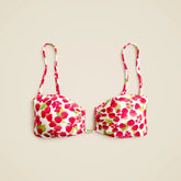 Mira bandeau bikini top in raspberry print